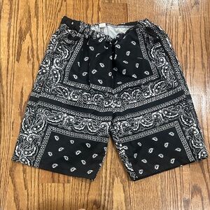 SHEIN Black Paisley Kids Athletic Shorts new